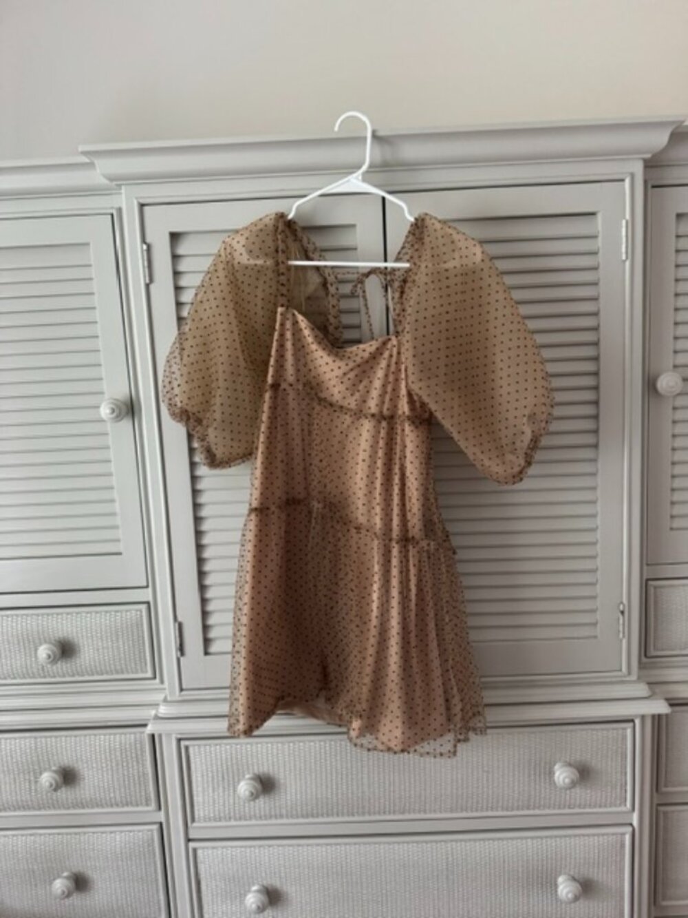 Lush Tan and Black Polka Dot Dress - Size S
